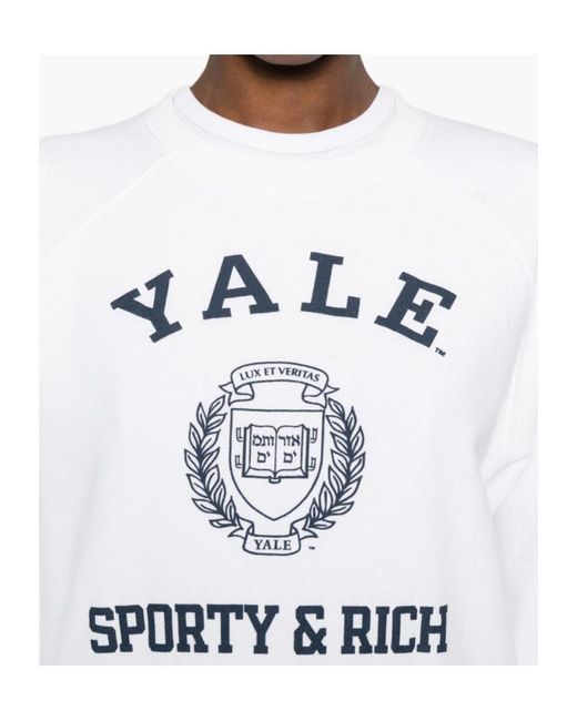 Sporty & Rich White Logo-Print Sweatshirt