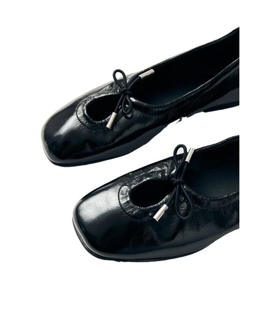 Alohas Black Rosalind Onix Leather Ballet Flats