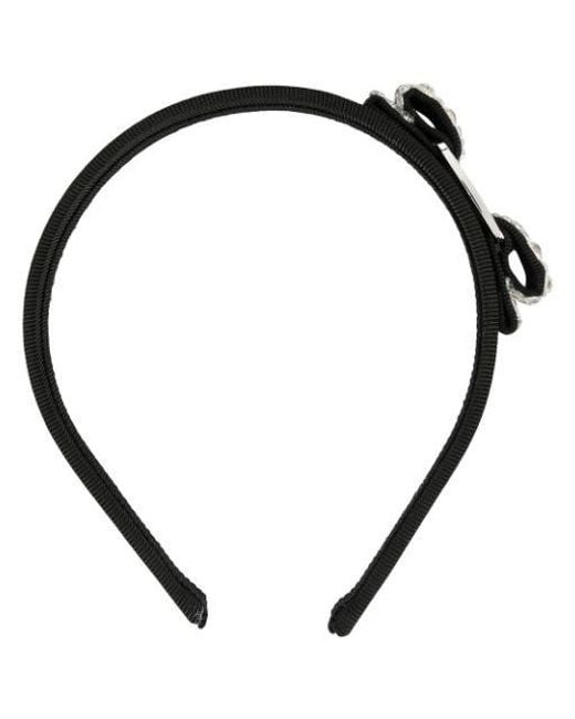 Ferragamo Black Ferragamo Embellished Vara Bow Headband