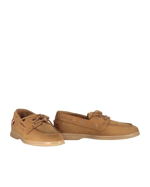 Bally Brown Webby Boat Lace-Up Moccasins for men