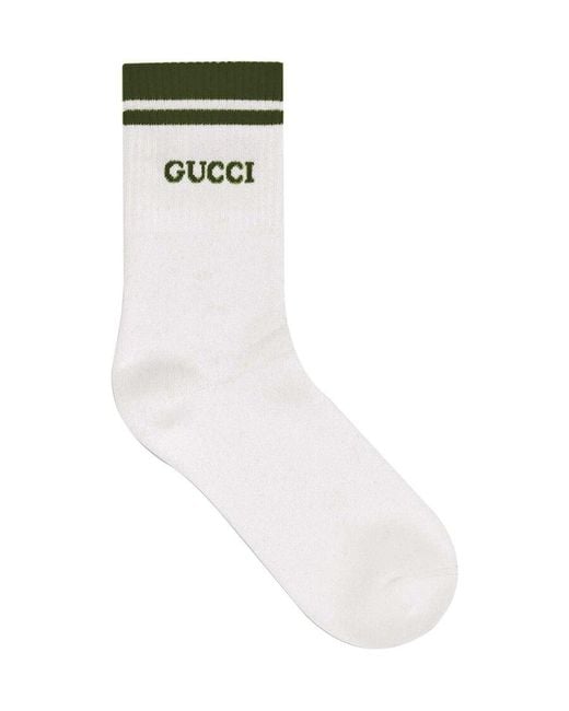 Gucci White Logo Socks for men