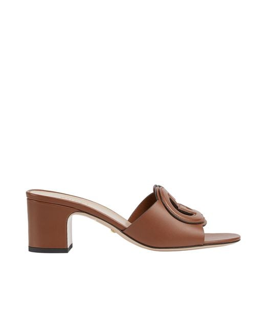 Gucci Brown Interlocking G Slide Sandals
