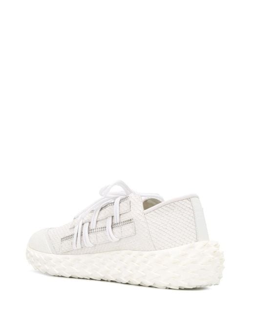 Giuseppe Zanotti White Python Printed Sneakers for men