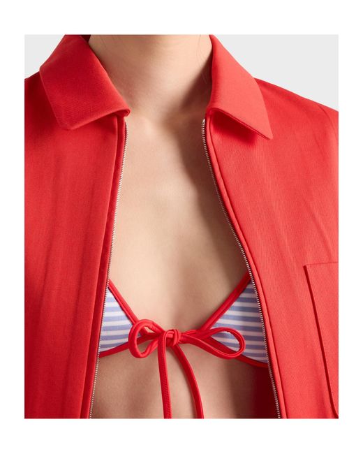 Prada Red Interlock Jersey Bikini Top