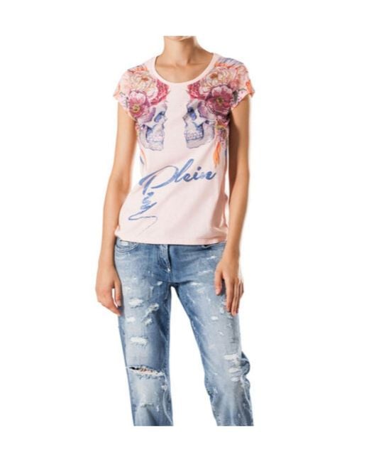 Philipp Plein Pink Printed T-Shirt