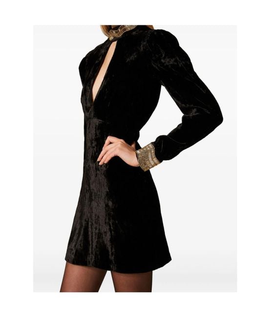 Twinset Black Embroidered Mini Dress