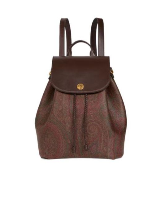 Etro Brown Structured Backpack