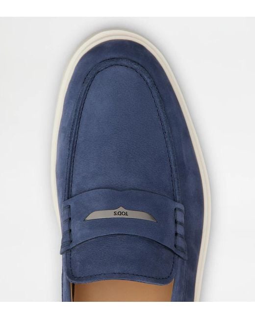 Tod's Blue Leather Loafers for men