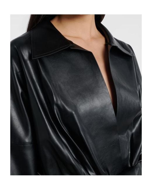 Norma Kamali Black Flared Sheer Minidress