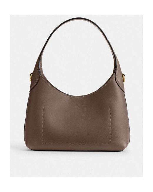 COACH Brown Brooklyn 23 Logo Printed Shoulder Bag