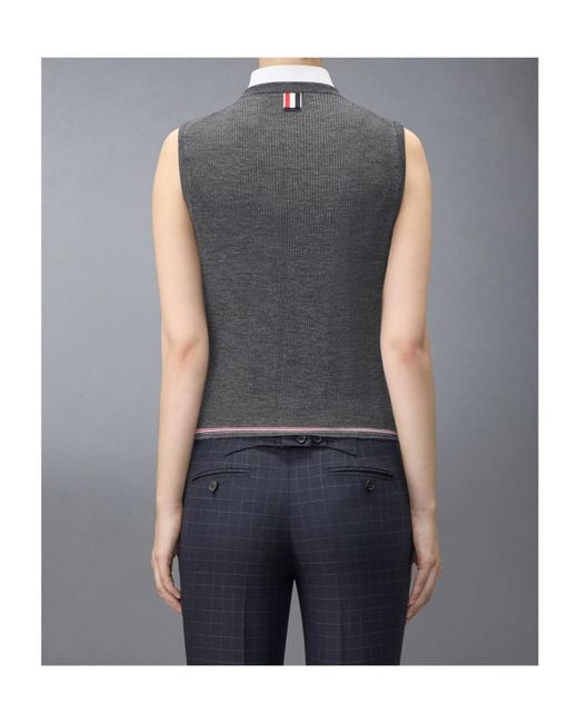 Thom Browne Gray Rwb Stripe Shell Top