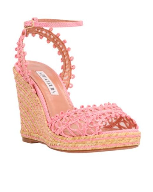 Aquazzura Pink Kahlo Espadrille Wedge 105