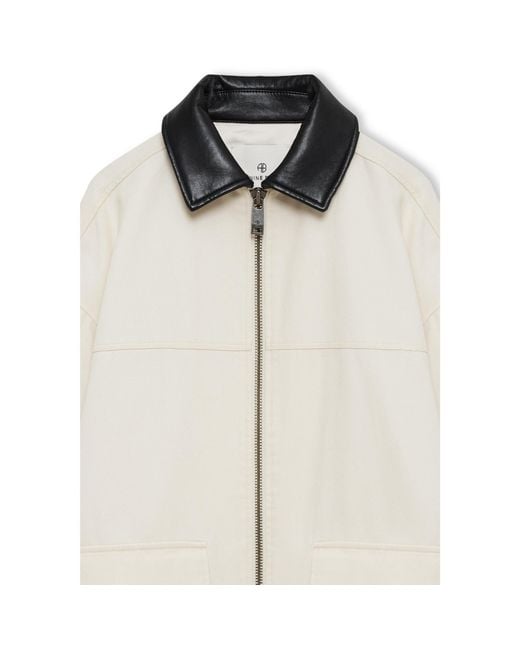 Anine Bing White Collared Jacket