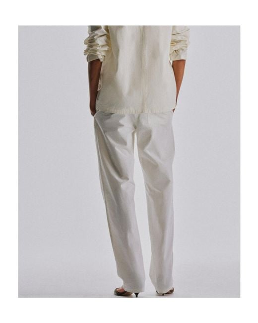 The Row White Fael Straight-Leg Trousers