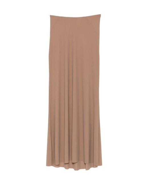 Amazuìn Brown Pleated Midi Skirt