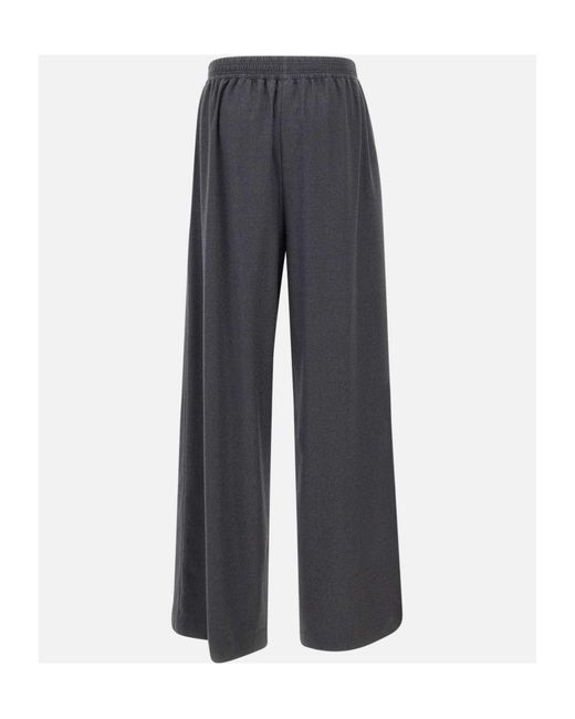 Fabiana Filippi Gray Flannel Wide-Leg Trousers