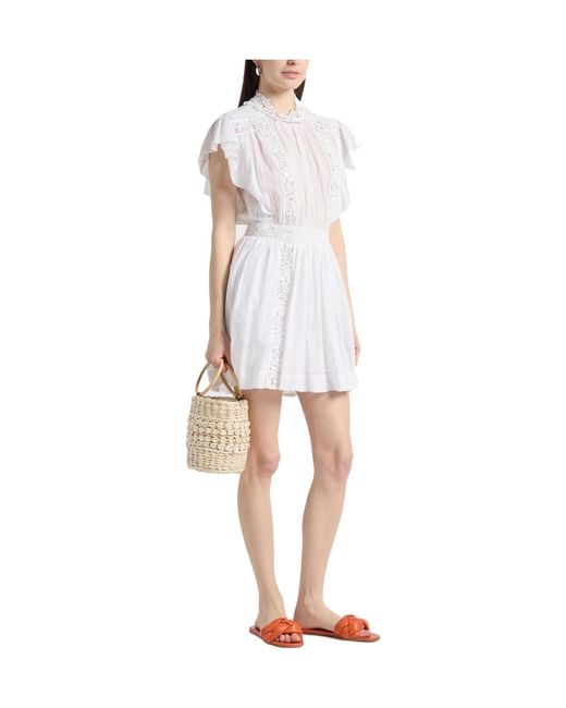 Isabel Marant White Simple Short-Sleeved Dress