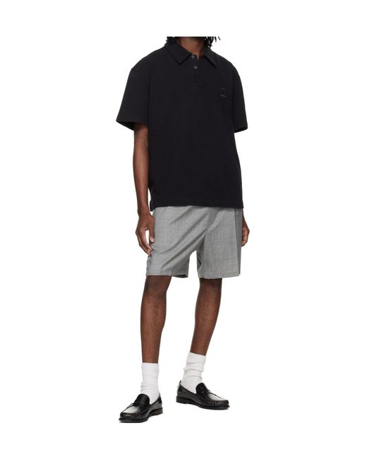 Wooyoungmi Black Stretch Cotton Polo Shirt for men