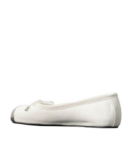 McQueen White Logo Ballet Shoes