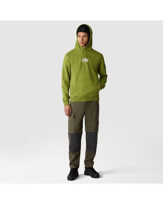 The North Face Green Logo Printed Drawstring Hoodie for men