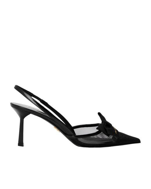 Prada Black Bow Slingbacks