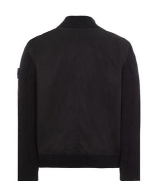 Stone Island Black Logo Medallion Casual Jacket for men