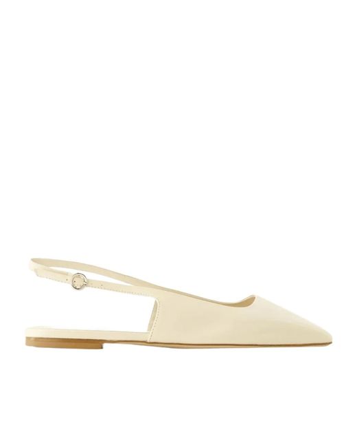 Aeyde Natural Liya Slingback Leather Flat Pumps