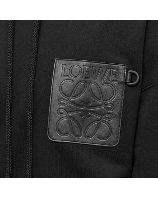 Loewe Black Relaxed Fit Hoodie for men