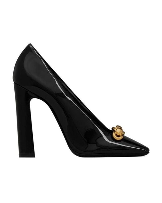 Saint Laurent Black Leather Silviana Pumps 110