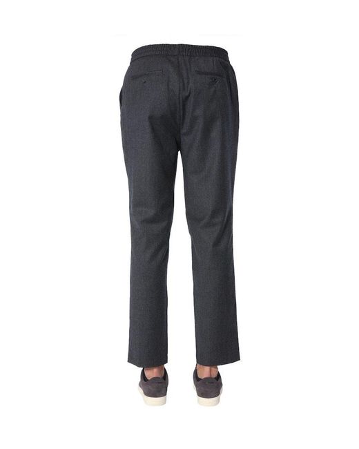 AMI Black Ami Drawstring Cropped Pants for men
