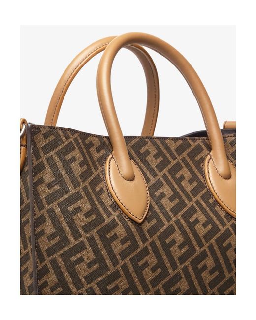 Fendi Brown Ff Motif Vertical Tote Bag for men