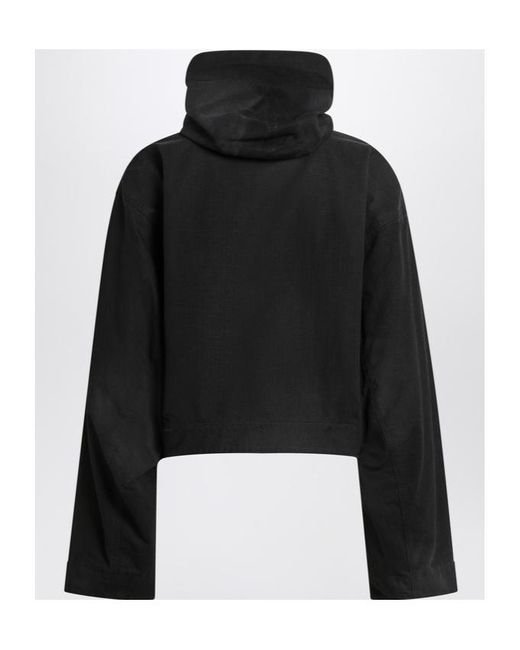 Balenciaga Black Zip Detailed Hooded Jacket