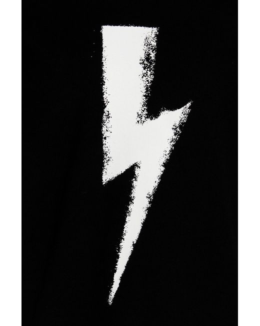 Neil Barrett Black Thunderbolt Print T-Shirt for men