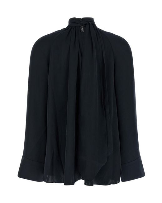 ROTATE BIRGER CHRISTENSEN Blue Logo Charm Blouse Bow Blouse