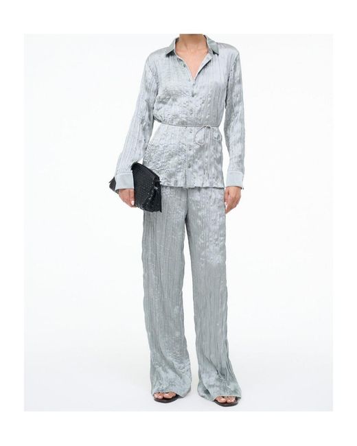 Staud Blue Nami Plisse Pants