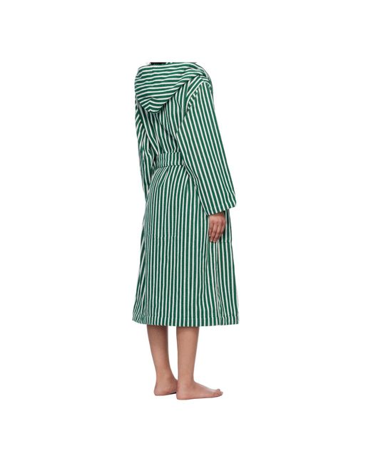 Tekla Green Striped Robe for men