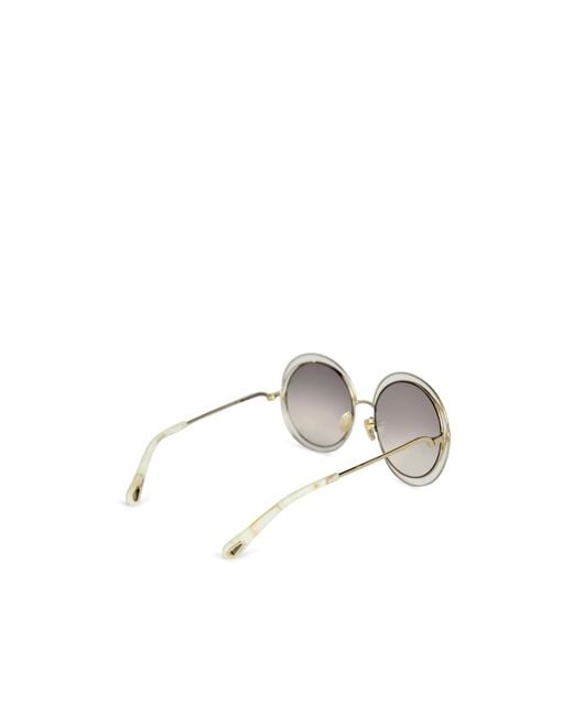 Chloé White Round Frame Sunglasses