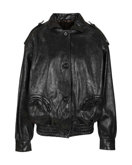 Blazé Milano Black Charlie Button-Fastening Bomber Jacket