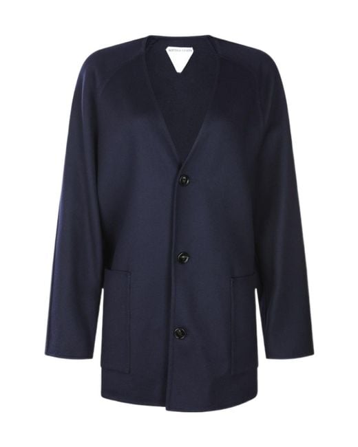 Bottega Veneta Blue V-Neck Buttoned Cardigan