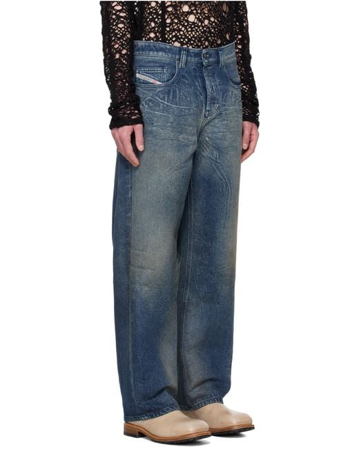 DIESEL Blue 2001 D-Macro Wide Leg Jeans for men