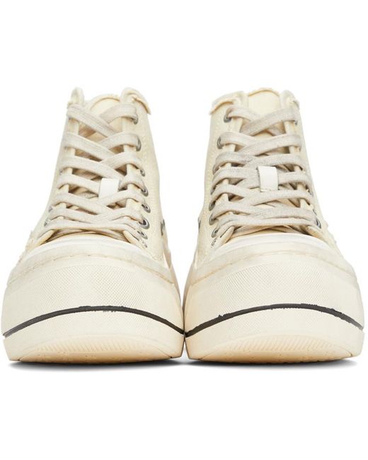 R13 Natural Platform High-Top Canvas Sneakers