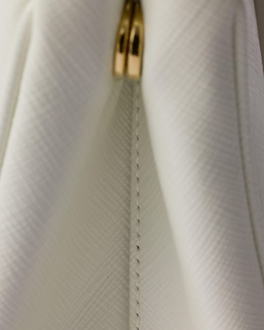 Prada White Galleria Mini Patent Saffiano Bag