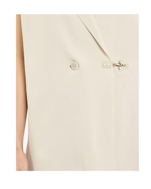 Fay Natural Double-Breasted Knit Vest