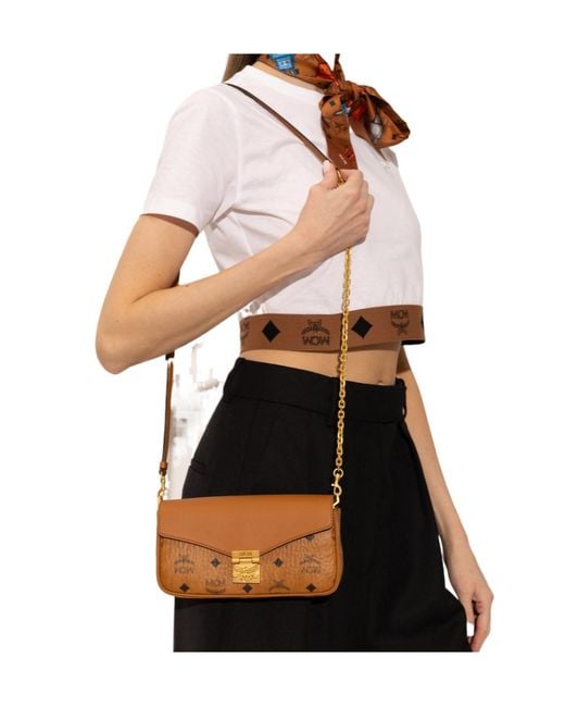 MCM Brown Tracy Crossbody Bag