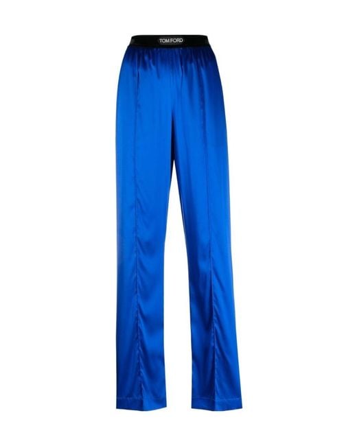 Tom Ford Blue Logo Casual Pants