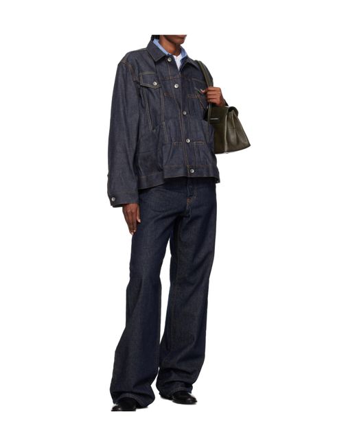 Sacai Blue Pocketed Cotton Jacket