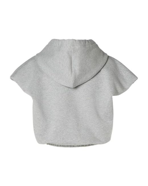 Fendi Gray Logo-Patch Sleeveless Hoodie