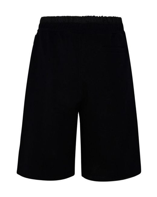 Philipp Plein Black Logo-Plaque Track Shorts for men
