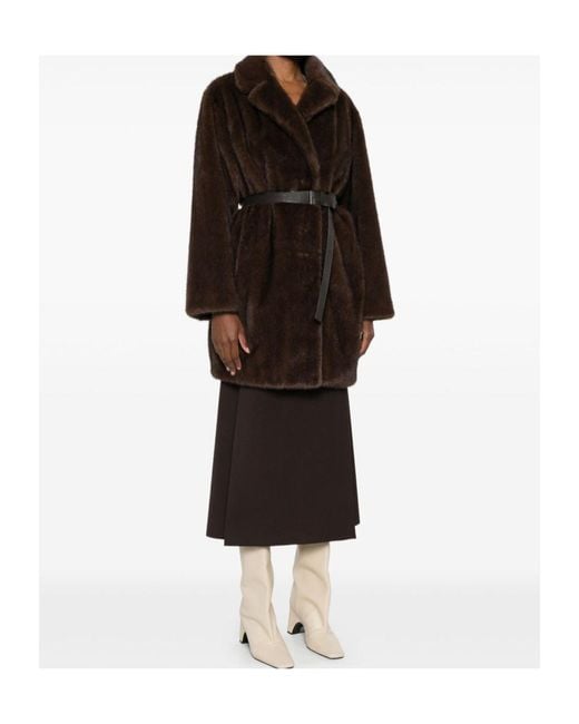 P.A.R.O.S.H. Brown Belted Lapel Coat