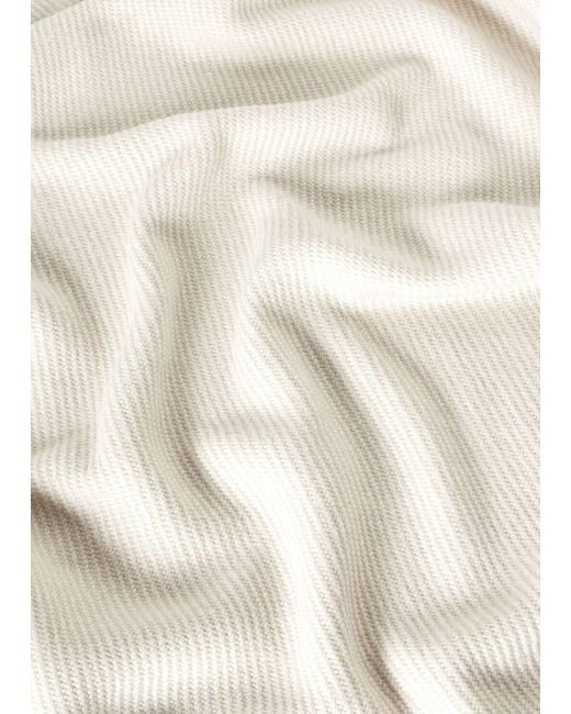 Loro Piana White Fringed Blanket